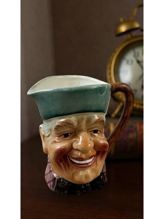 Japan Other - Vintage Japanese Character Jug Pitcher, Smiling Man Toby Style Creamer, Hand Pai